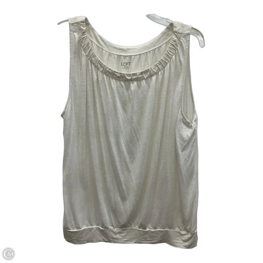 Top Sleeveless By Loft In Cream, Size: Xl