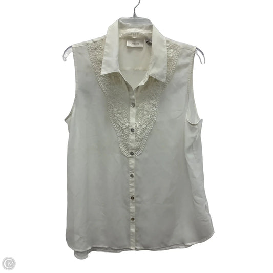 Top Sleeveless By Chicos In Cream, Size: L