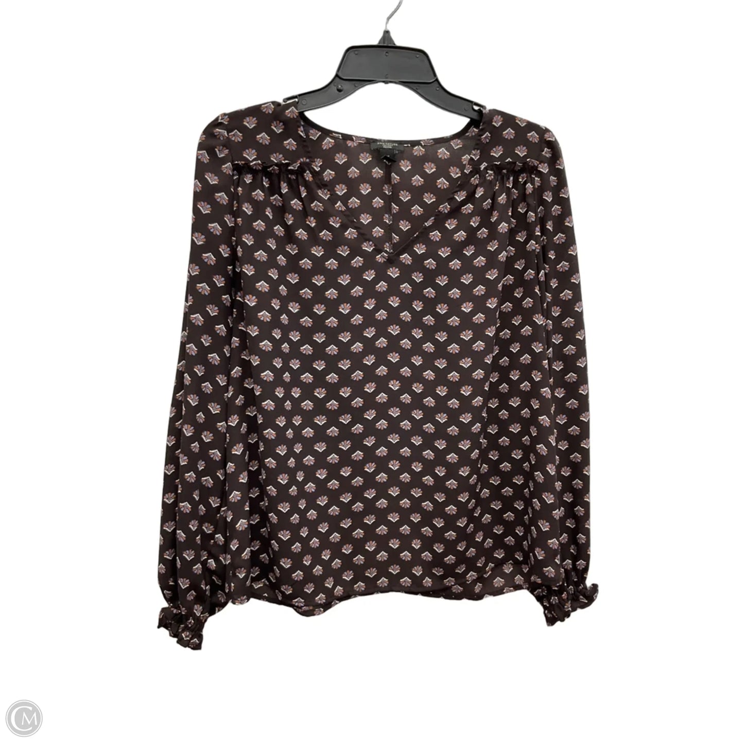 Top Long Sleeve By Ann Taylor In Maroon, Size: Mp