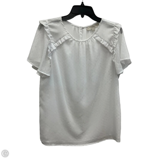 Top Short Sleeve By Loft In White, Size: M
