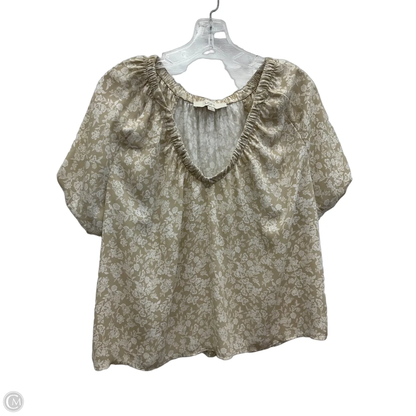 Top Short Sleeve By Loft In Brown, Size: M