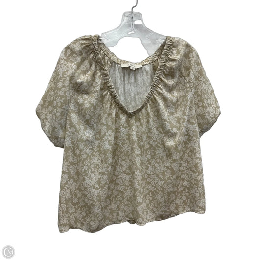 Top Short Sleeve By Loft In Brown, Size: M