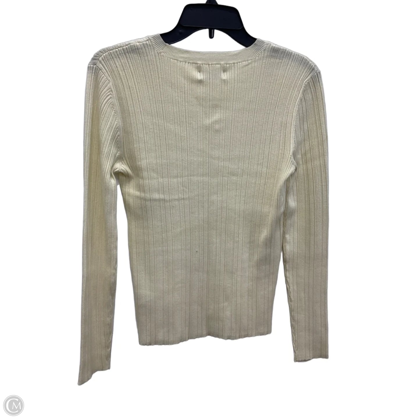 Top Long Sleeve Basic By Nine West In Yellow, Size: M