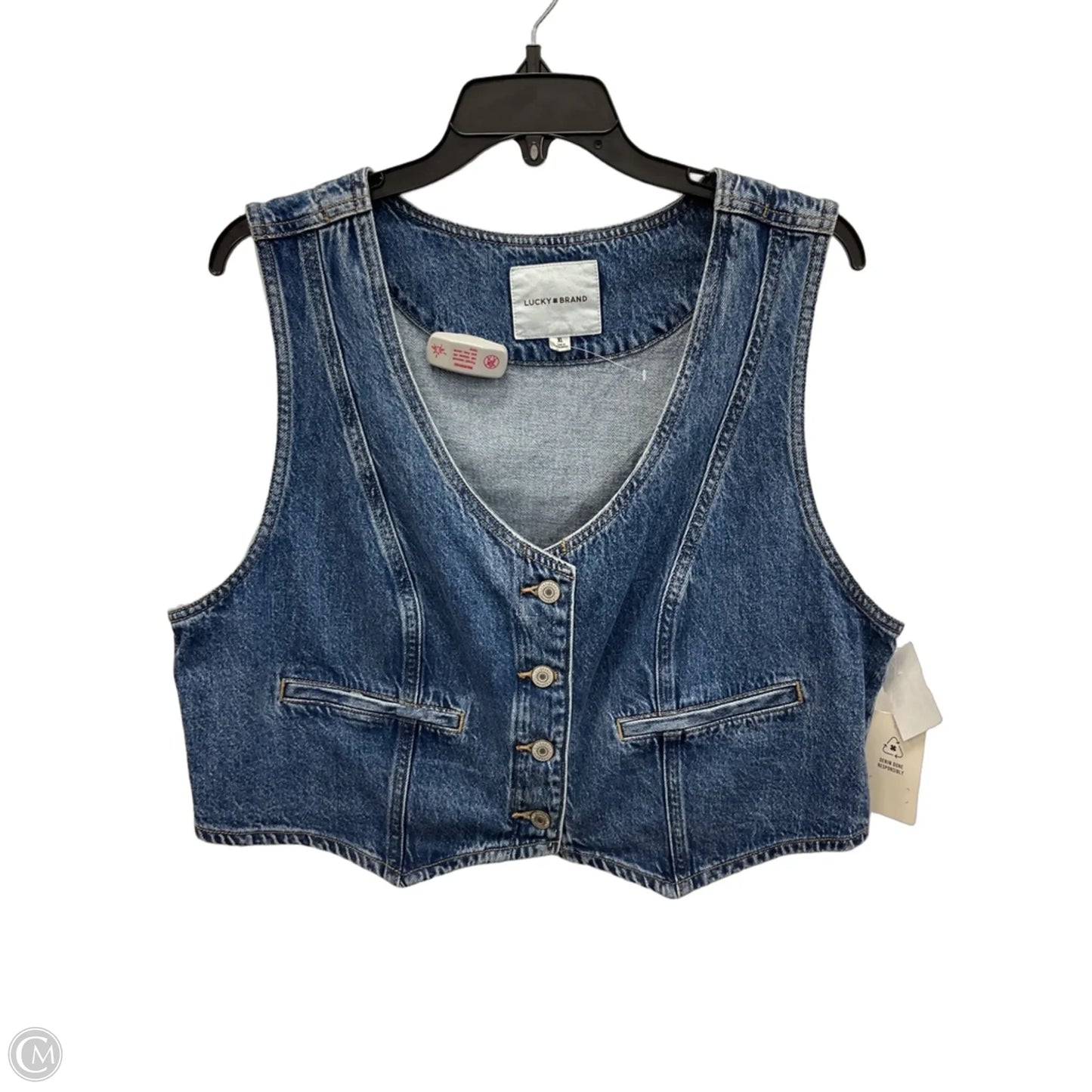 Vest Other By Lucky Brand In Blue Denim, Size: Xl