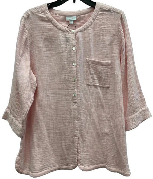 Top 3/4 Sleeve By J. Jill In Pink, Size: Lp