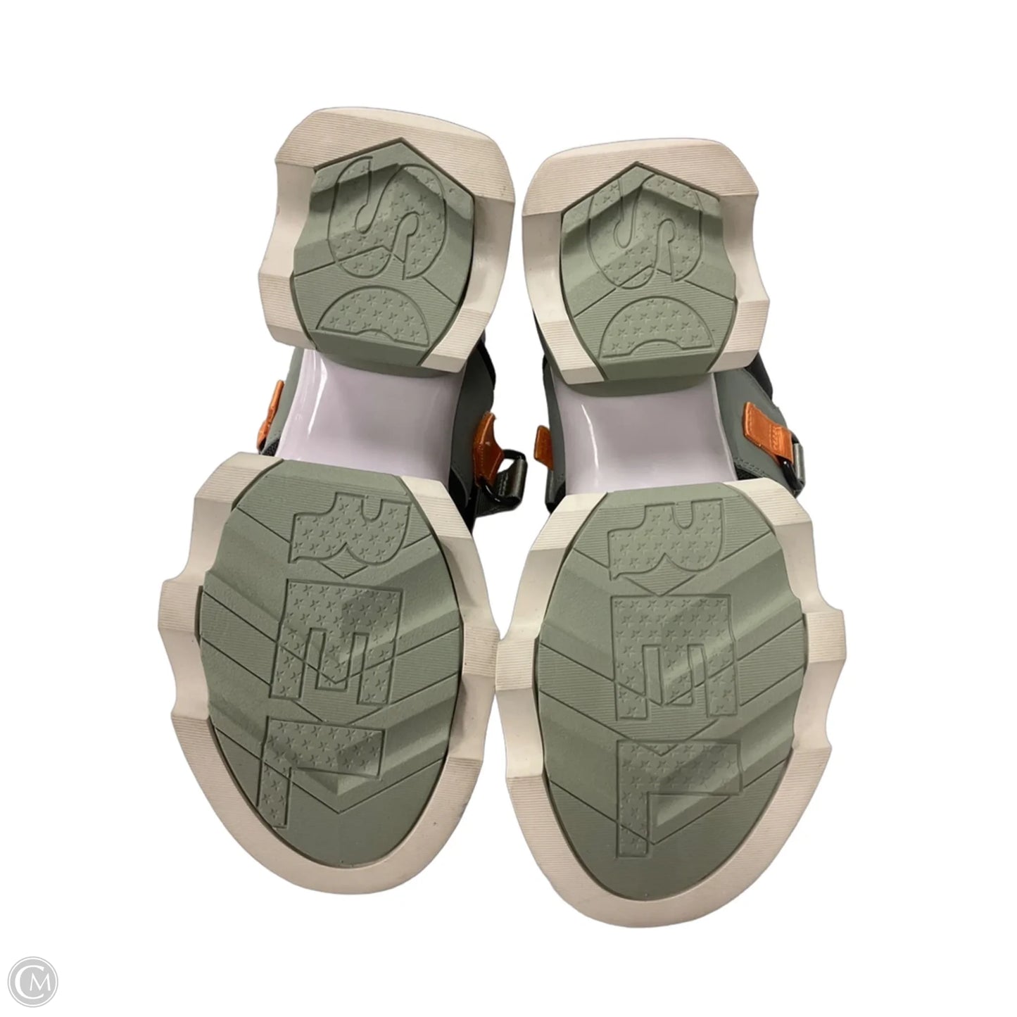 Sandals Heels Block By Sorel In Green, Size: 10.5