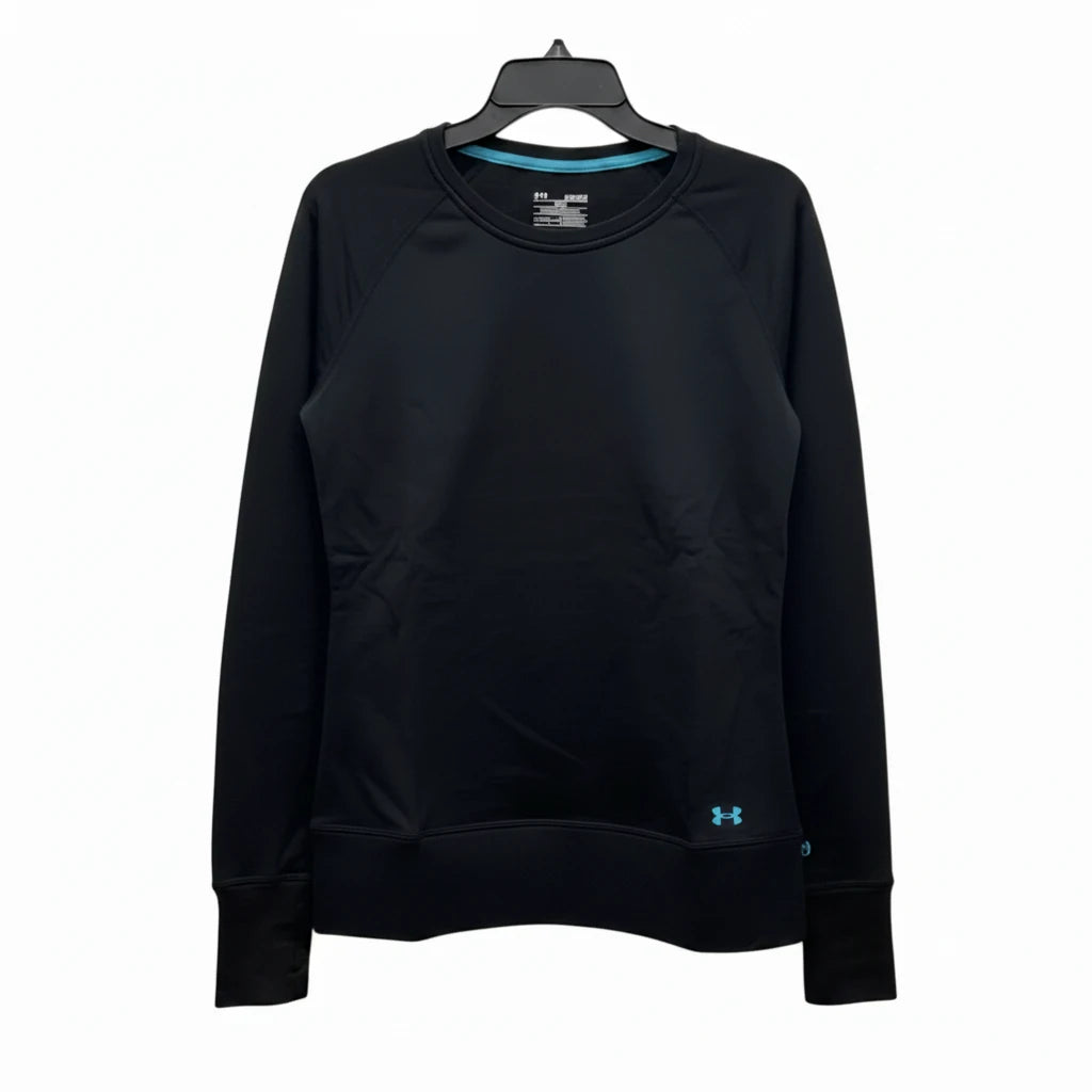Athletic Top Long Sleeve Crewneck By Under Armour In Black, Size: M