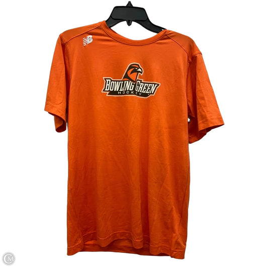 Athletic Top Short Sleeve By New Balance In Orange, Size: M