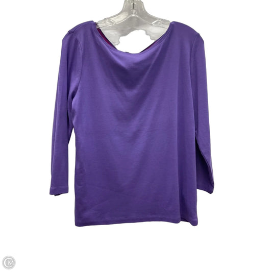 Top Long Sleeve Basic By Talbots In Purple, Size: L