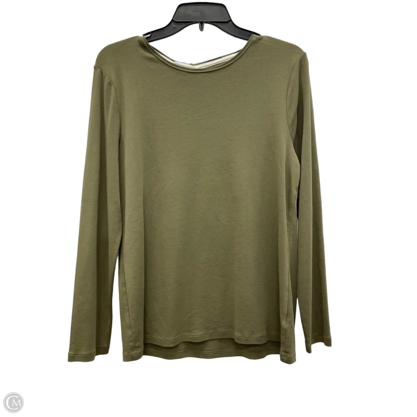 Top Long Sleeve Basic By Talbots In Green, Size: L
