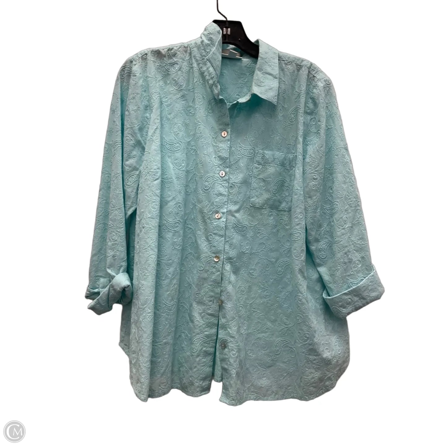 Blouse Long Sleeve By J. Jill In Blue, Size: Lp