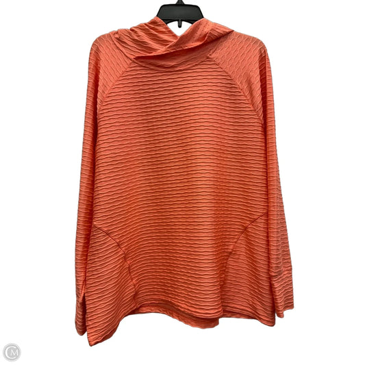 Athletic Top Long Sleeve Hoodie By Mta Sport In Orange, Size: 1x