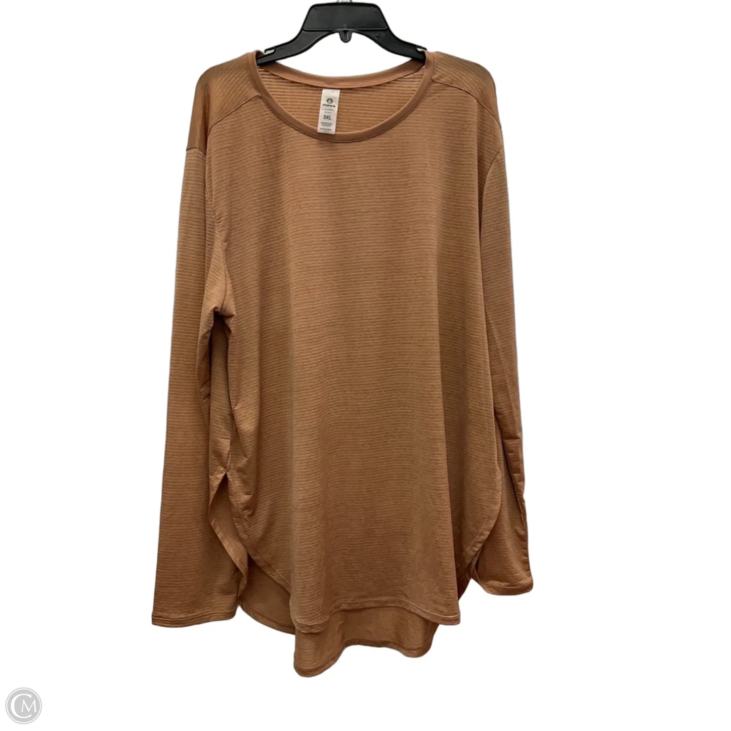 Athletic Top Long Sleeve Crewneck By Mono B In Beige, Size: 3x
