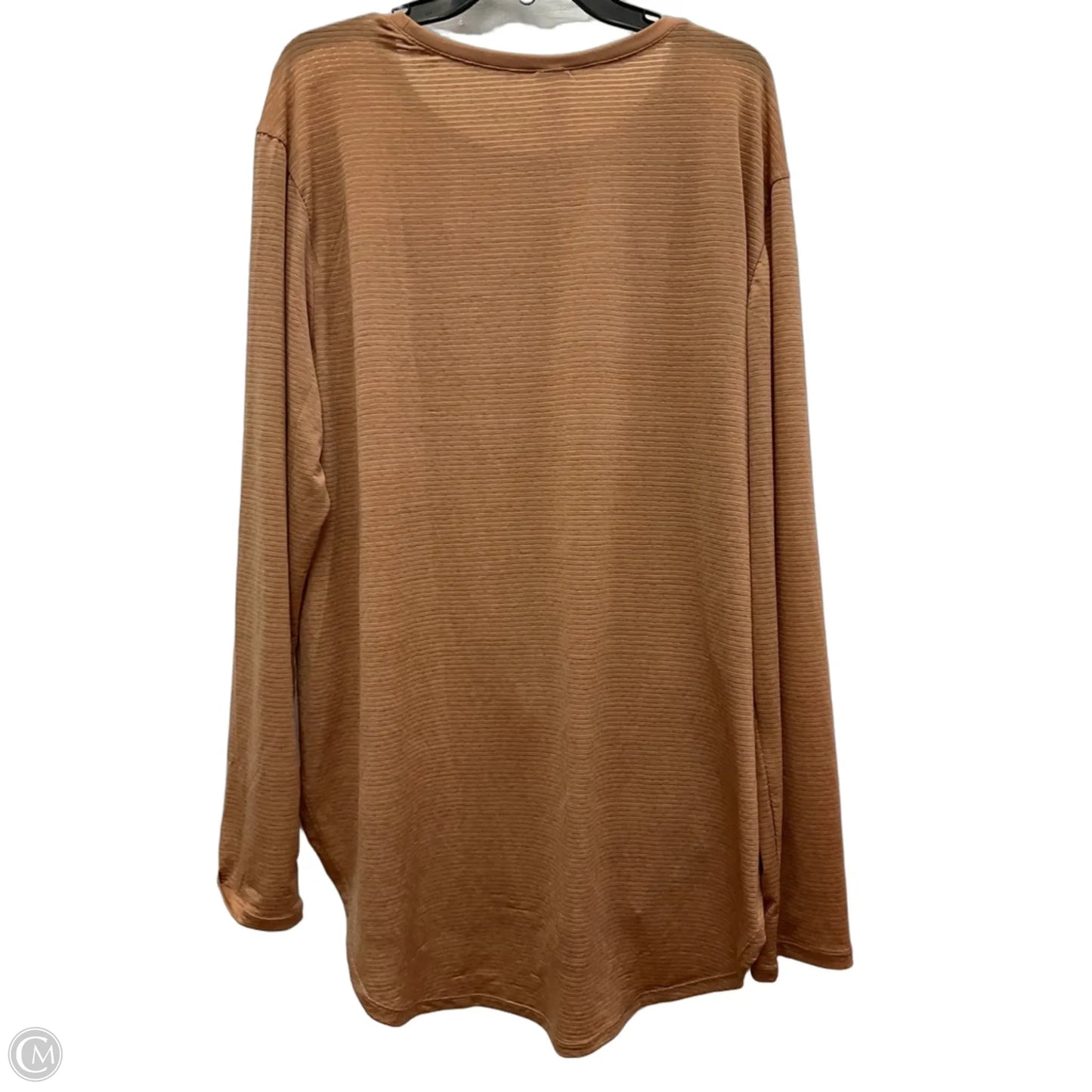 Athletic Top Long Sleeve Crewneck By Mono B In Beige, Size: 3x