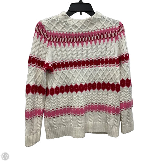 Sweater By Talbots In Cream & Pink, Size: S