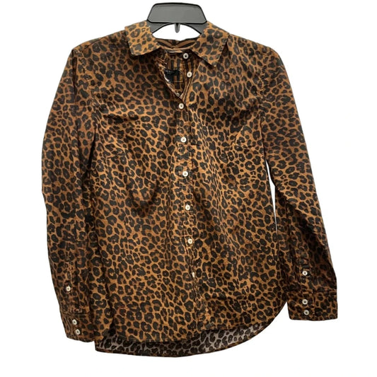 Blouse Long Sleeve By Talbots In Animal Print, Size: Sp