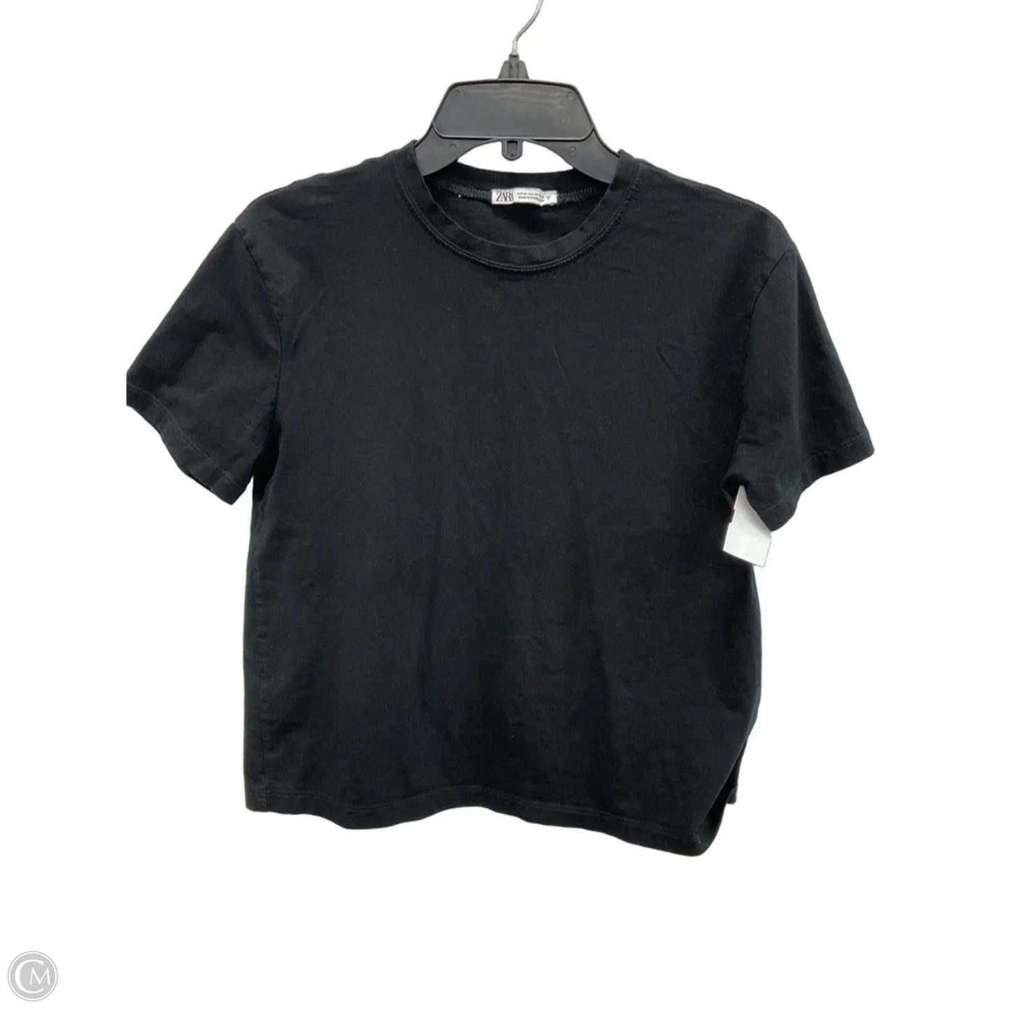 Top Short Sleeve Basic By Zara In Black, Size: M