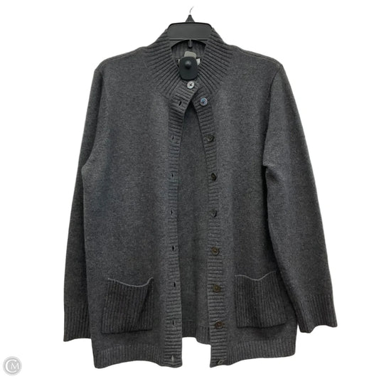 Sweater Cardigan Cashmere By Orvis In Grey, Size: M