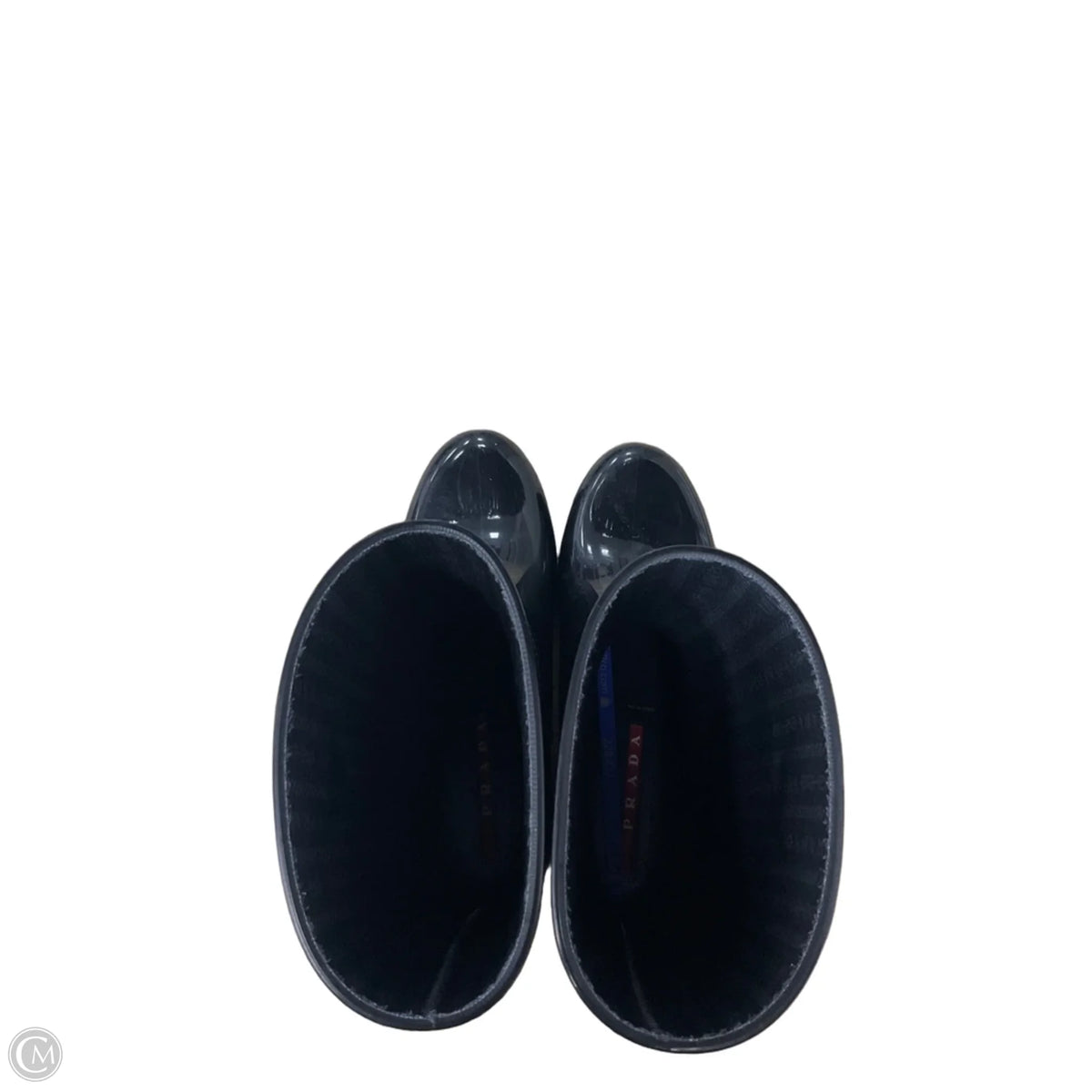 Boots Luxury Designer By Prada In Black, Size: 9