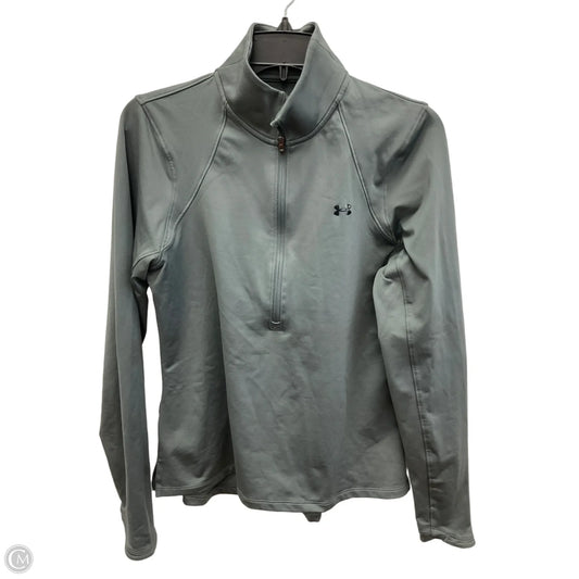 Athletic Top Long Sleeve Collar By Under Armour In Grey, Size: M