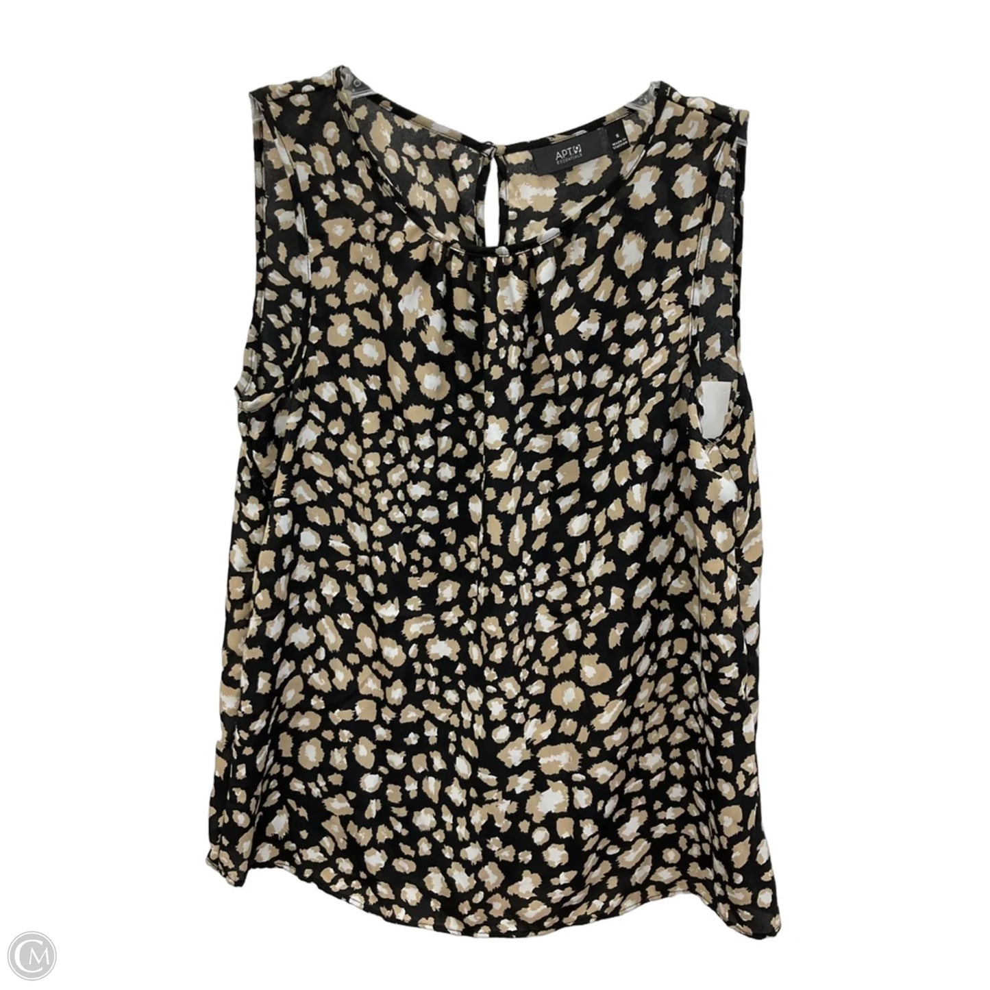Top Sleeveless By Apt 9 In Black & Brown, Size: S