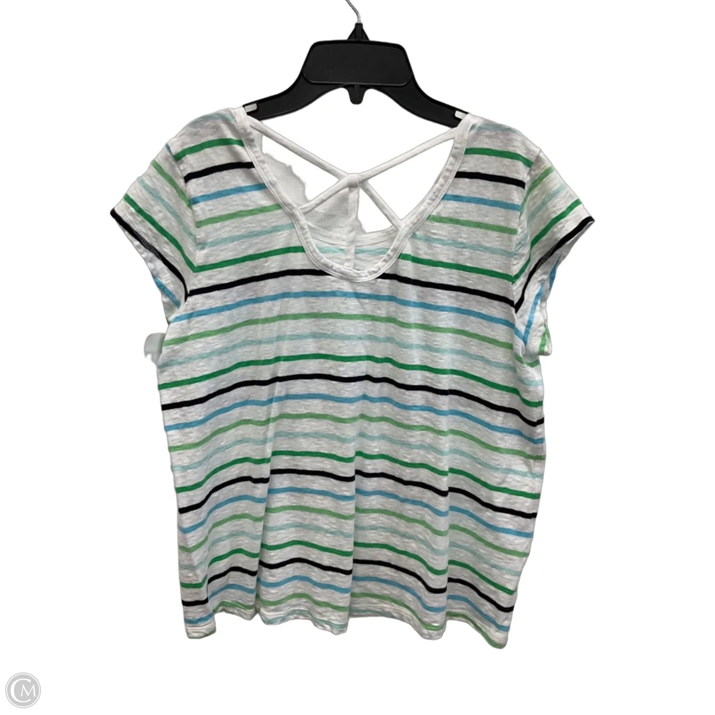 Athletic Top Short Sleeve By Talbots In Striped Pattern, Size: L