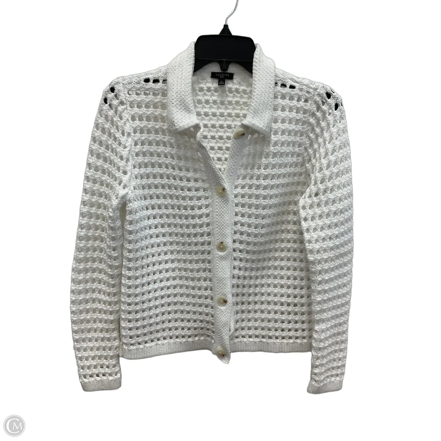 Sweater Cardigan By Talbots In White, Size: Sp