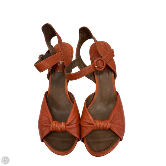 Shoes Heels Kitten By Cmc In Orange, Size: 9