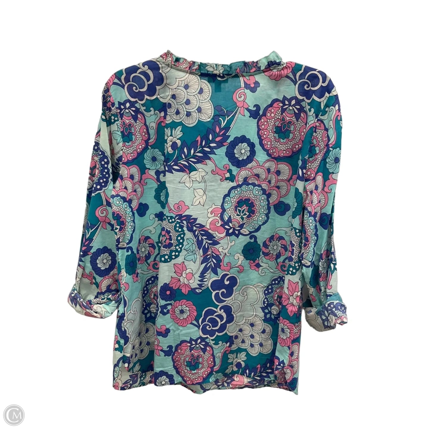 Top Long Sleeve By Talbots In Blue, Size: L