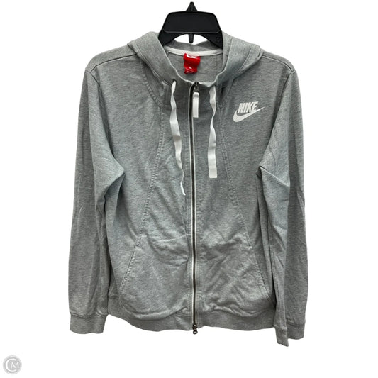 Athletic Jacket By Nike Apparel In Grey, Size: L