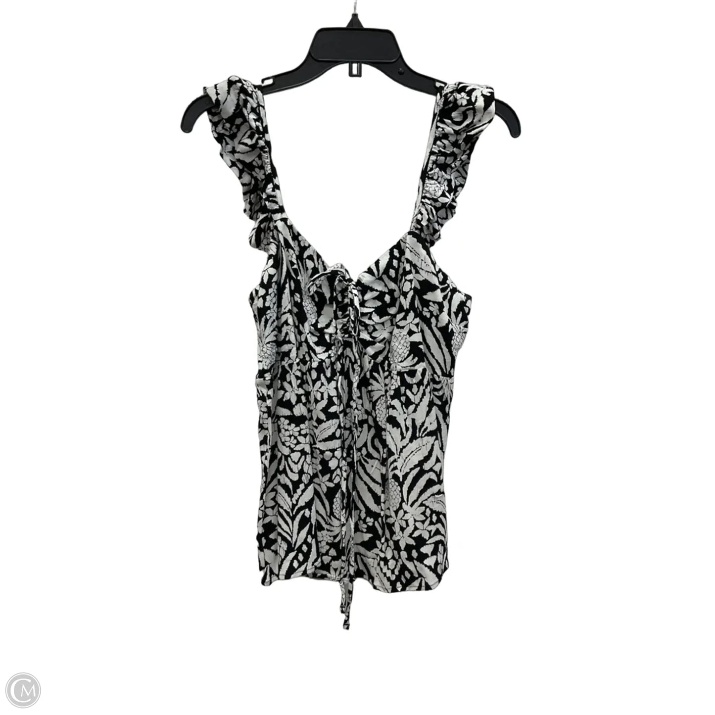 Top Sleeveless By Loft In Black & White, Size: M
