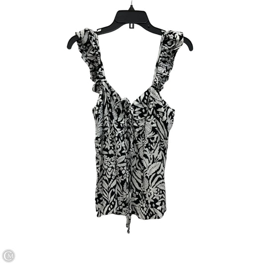 Top Sleeveless By Loft In Black & White, Size: M
