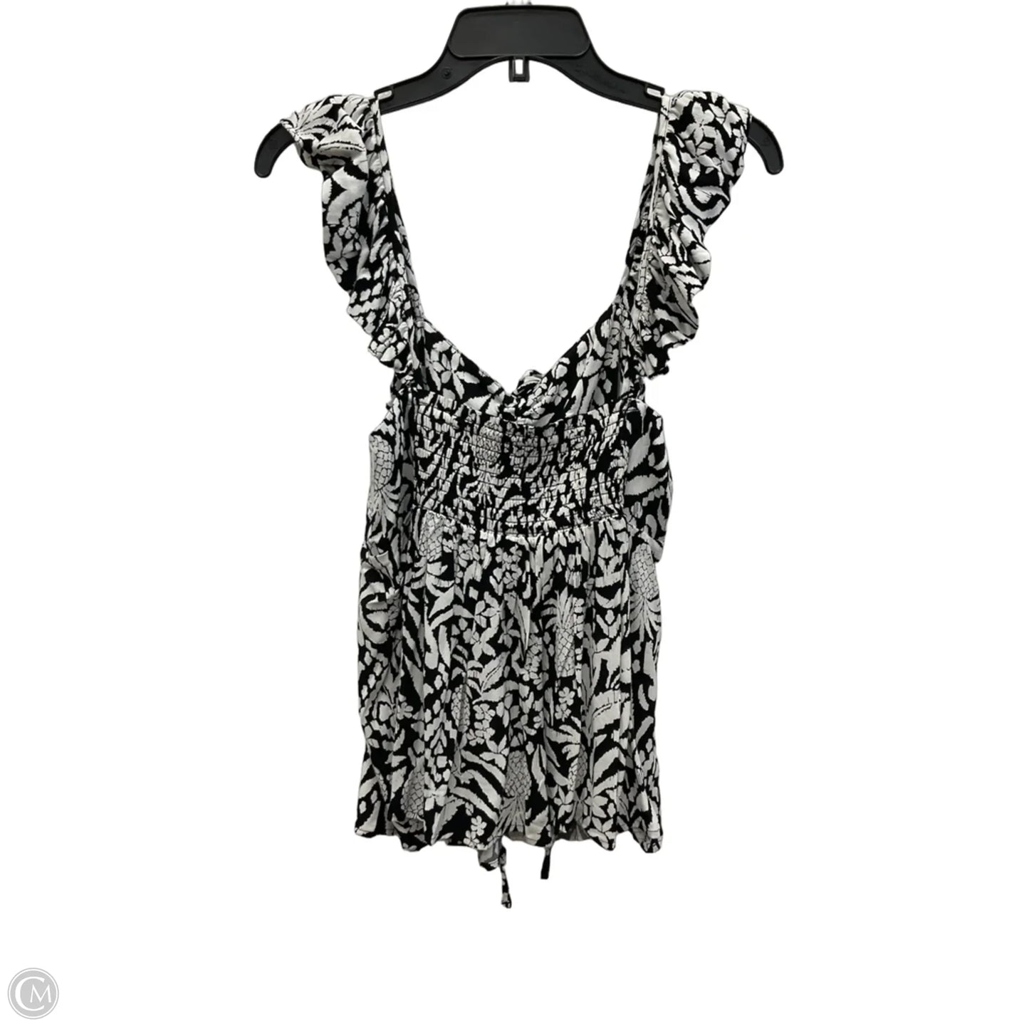 Top Sleeveless By Loft In Black & White, Size: M