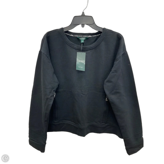 Athletic Top Long Sleeve Crewneck By Lauren By Ralph Lauren In Black, Size: Xl