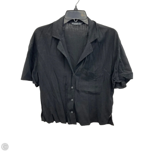 Top Short Sleeve By Stradivarius In Black, Size: L