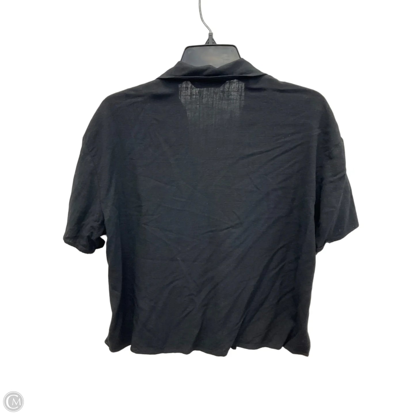 Top Short Sleeve By Stradivarius In Black, Size: L