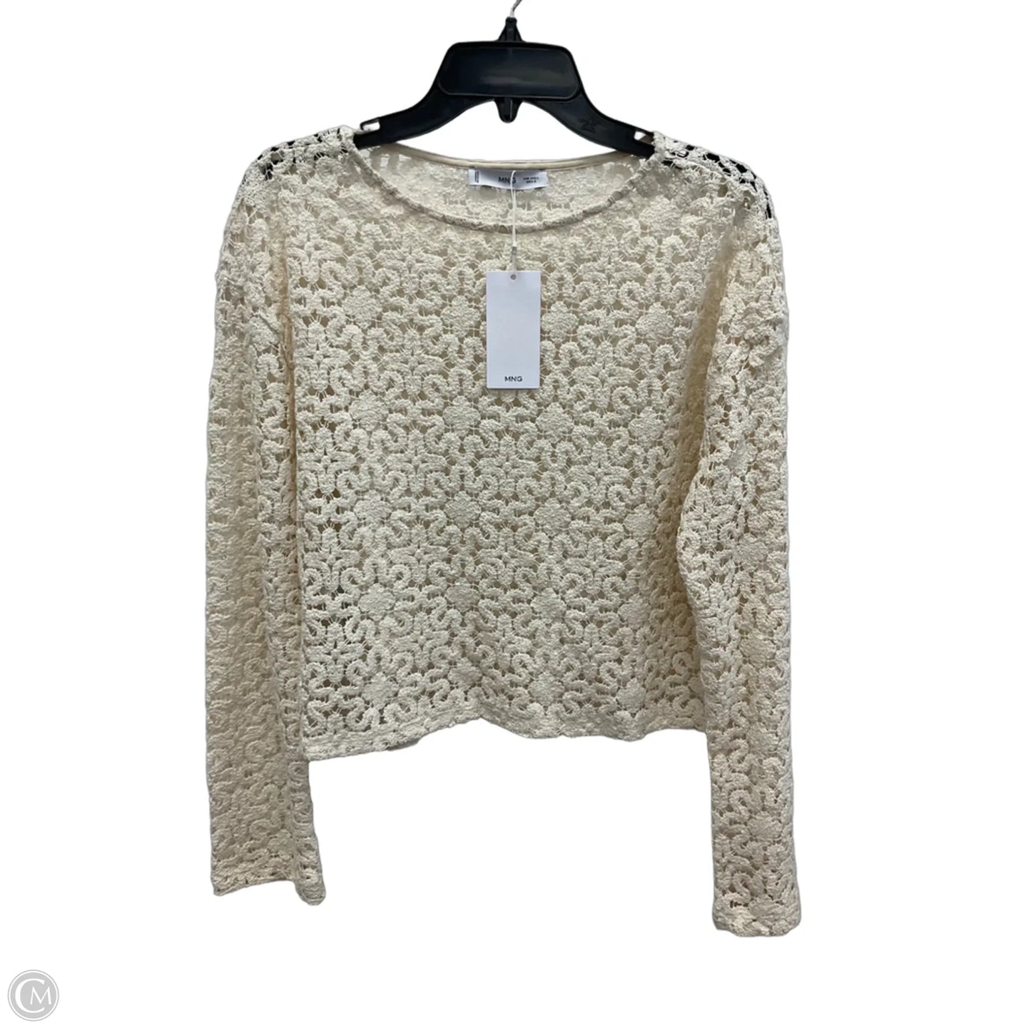 Top Long Sleeve By Mng In Cream, Size: L