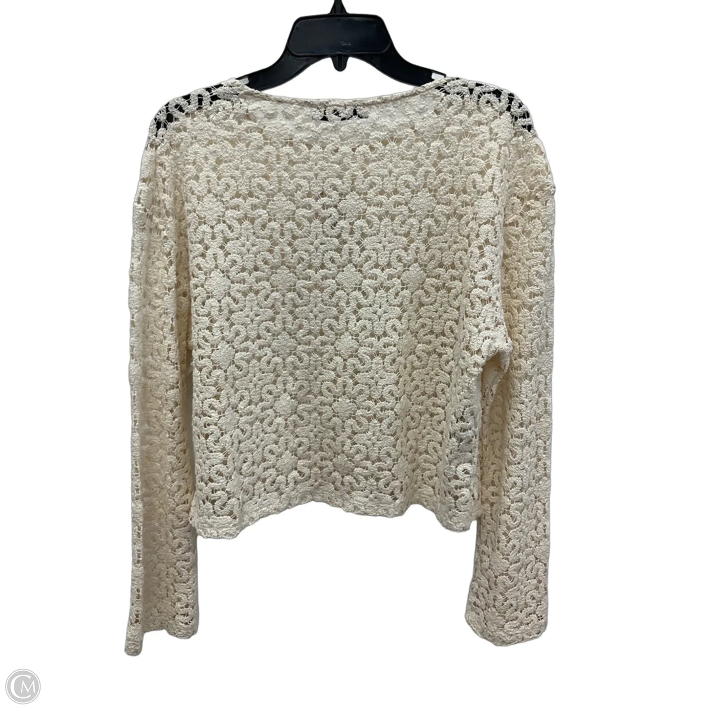 Top Long Sleeve By Mng In Cream, Size: L