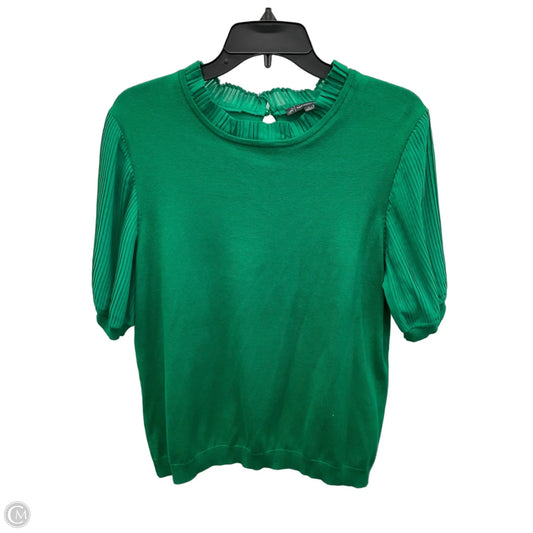 Top Short Sleeve By Adrianna Papell In Green, Size: L