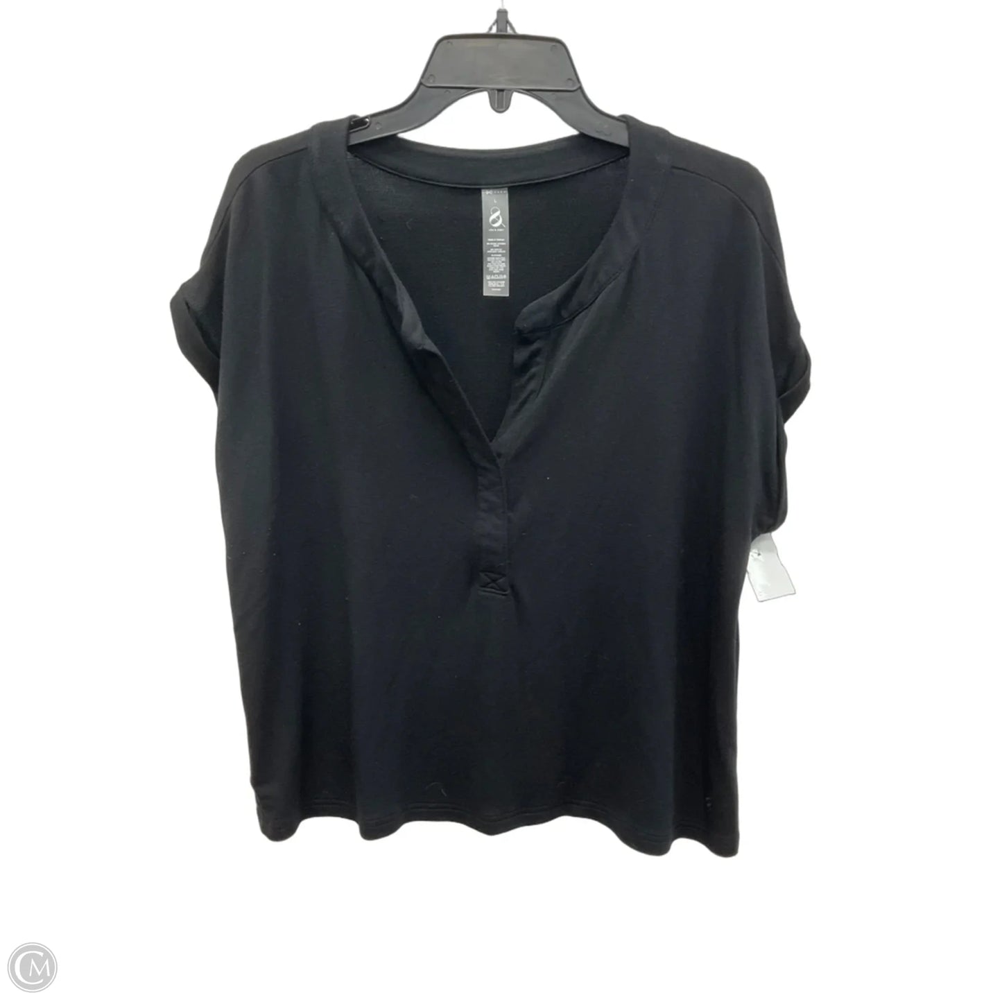 Top Short Sleeve By Lou And Grey In Black, Size: L