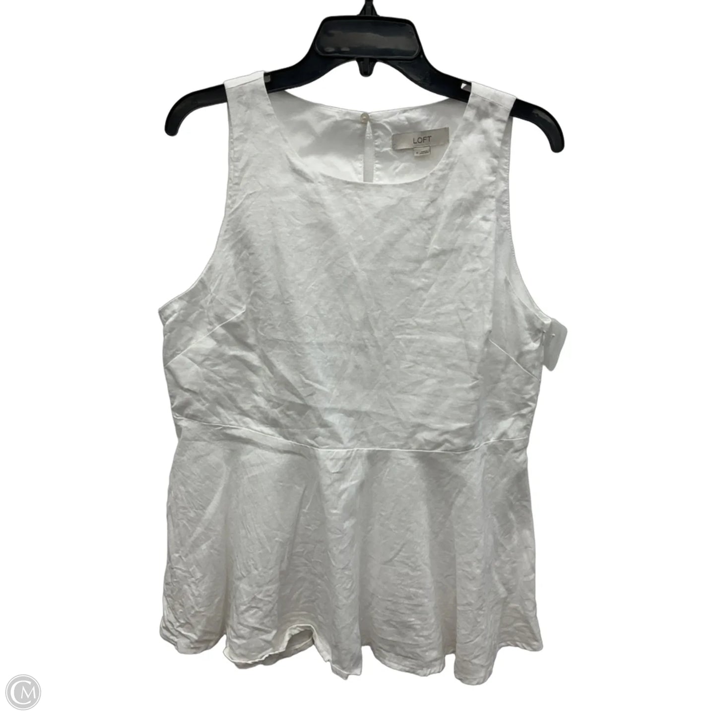 Top Sleeveless By Loft In White, Size: M