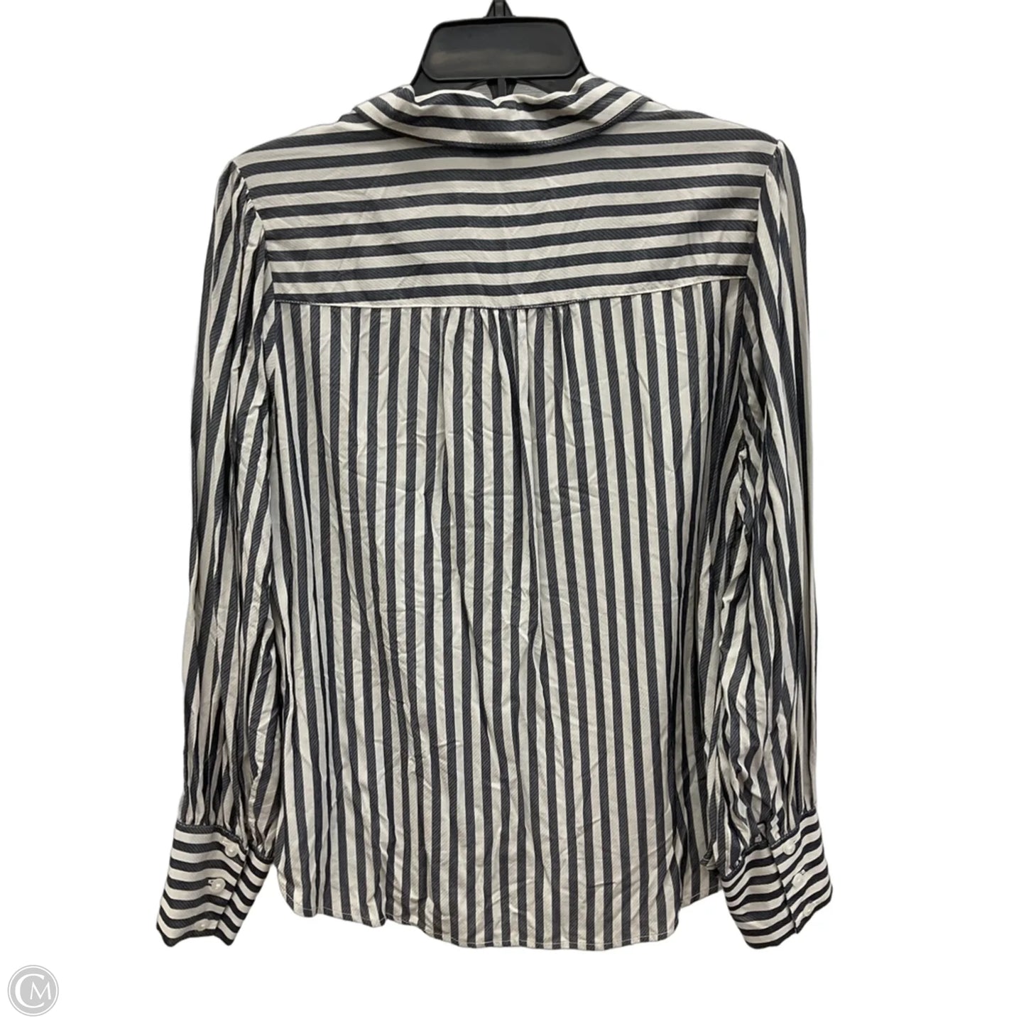Blouse Long Sleeve By Ann Taylor In Grey, Size: L