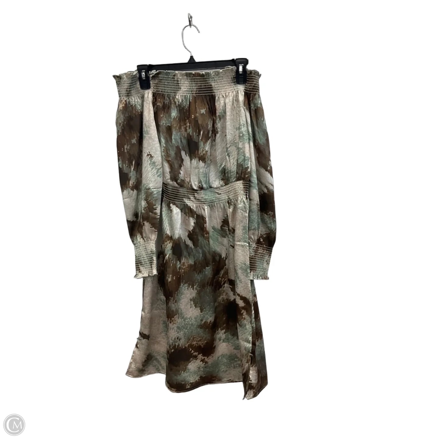 Dress Casual Midi By White House Black Market In Brown & Green, Size: S