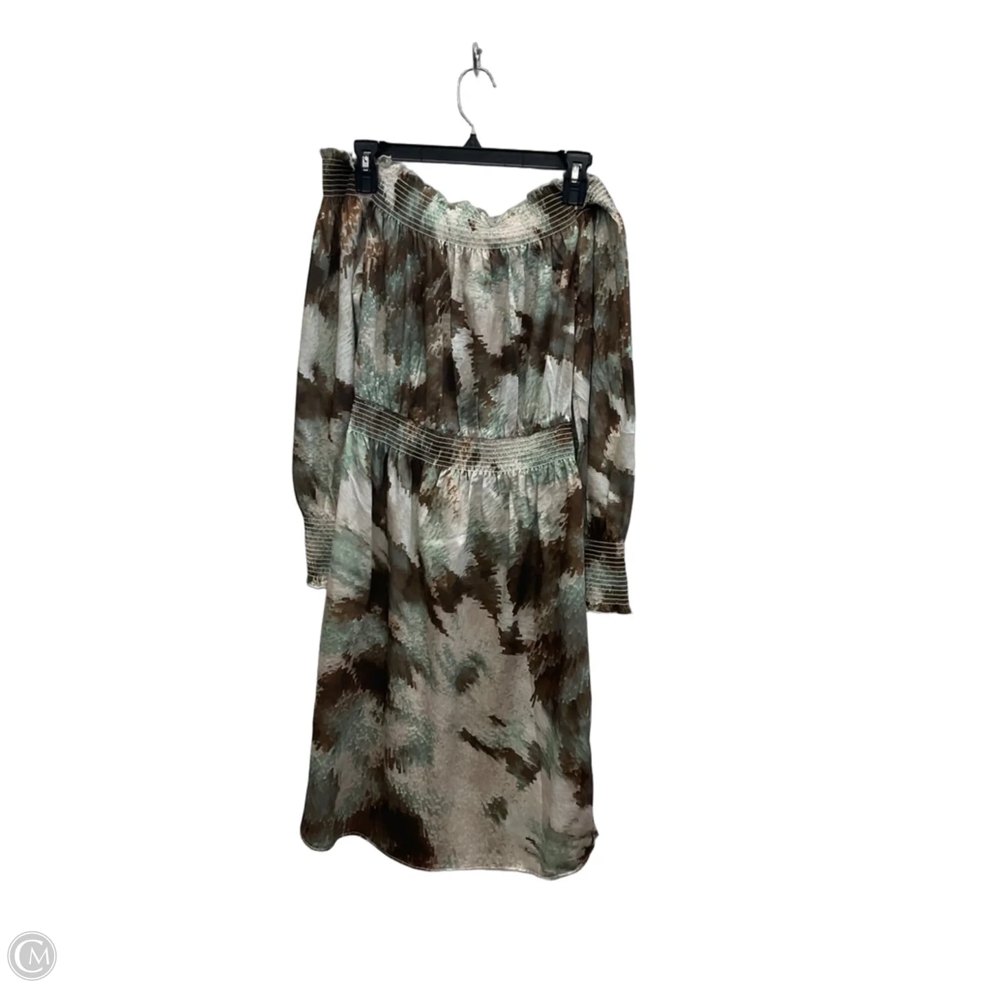 Dress Casual Midi By White House Black Market In Brown & Green, Size: S