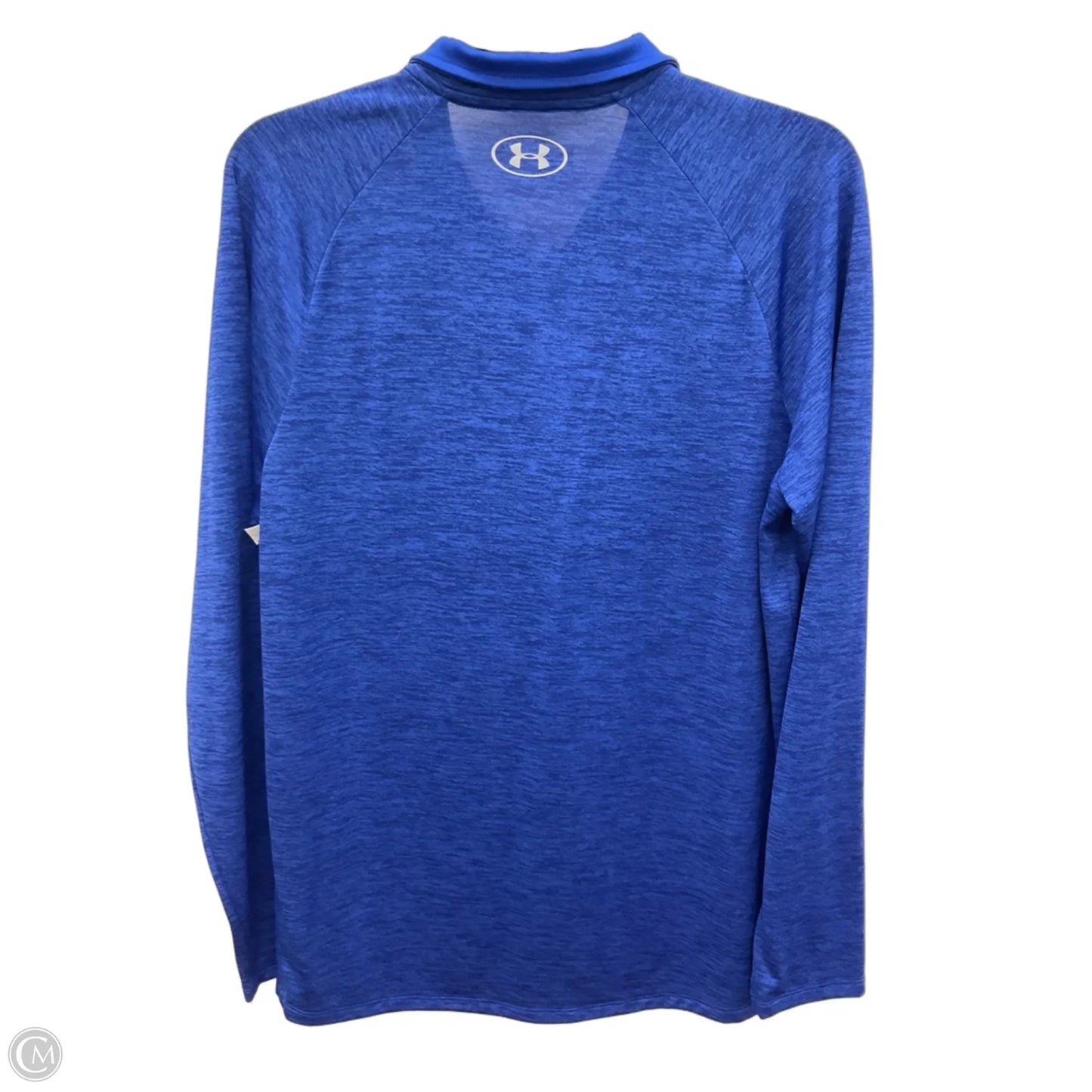 Athletic Top Long Sleeve Collar By Under Armour In Blue, Size: M