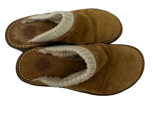 Shoes Designer By Ugg In Brown & Cream, Size: 7