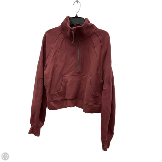 Athletic Sweatshirt Collar By Lululemon In Red, Size: M