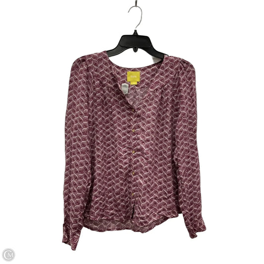 Top Long Sleeve By Maeve In Maroon, Size: Xs