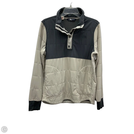 Athletic Sweatshirt Collar By The North Face In Grey & Tan, Size: M