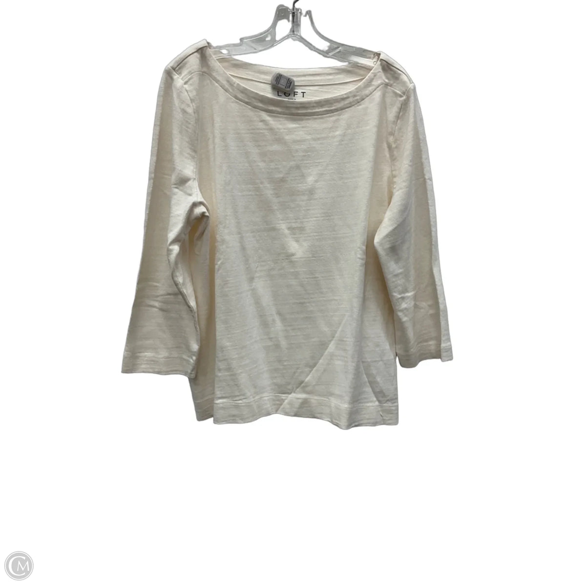 Top Long Sleeve Basic By Loft In Cream, Size: Xl